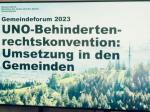 The picture shows the screen at the entrance to the event. The logo of the Canton of Zurich, Directorate of Justice of the Interior. The title of the event can also be read..